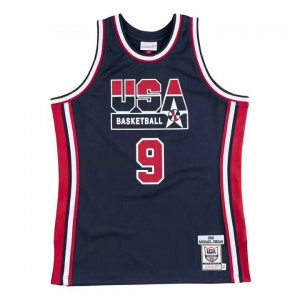 9 Jordan 1992 USA jersey navy heat pressed